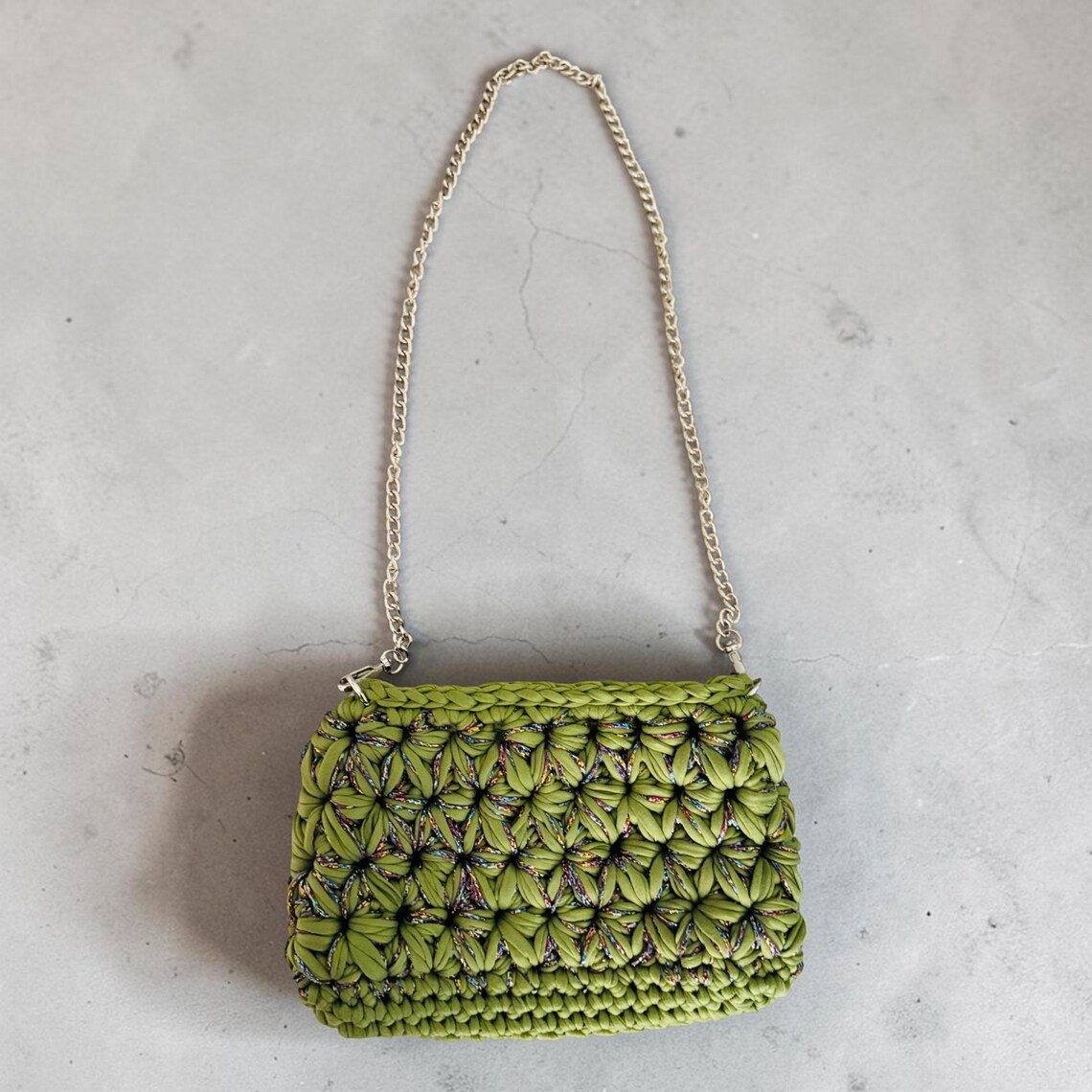 Avocado Green Shoulder Bag, side view