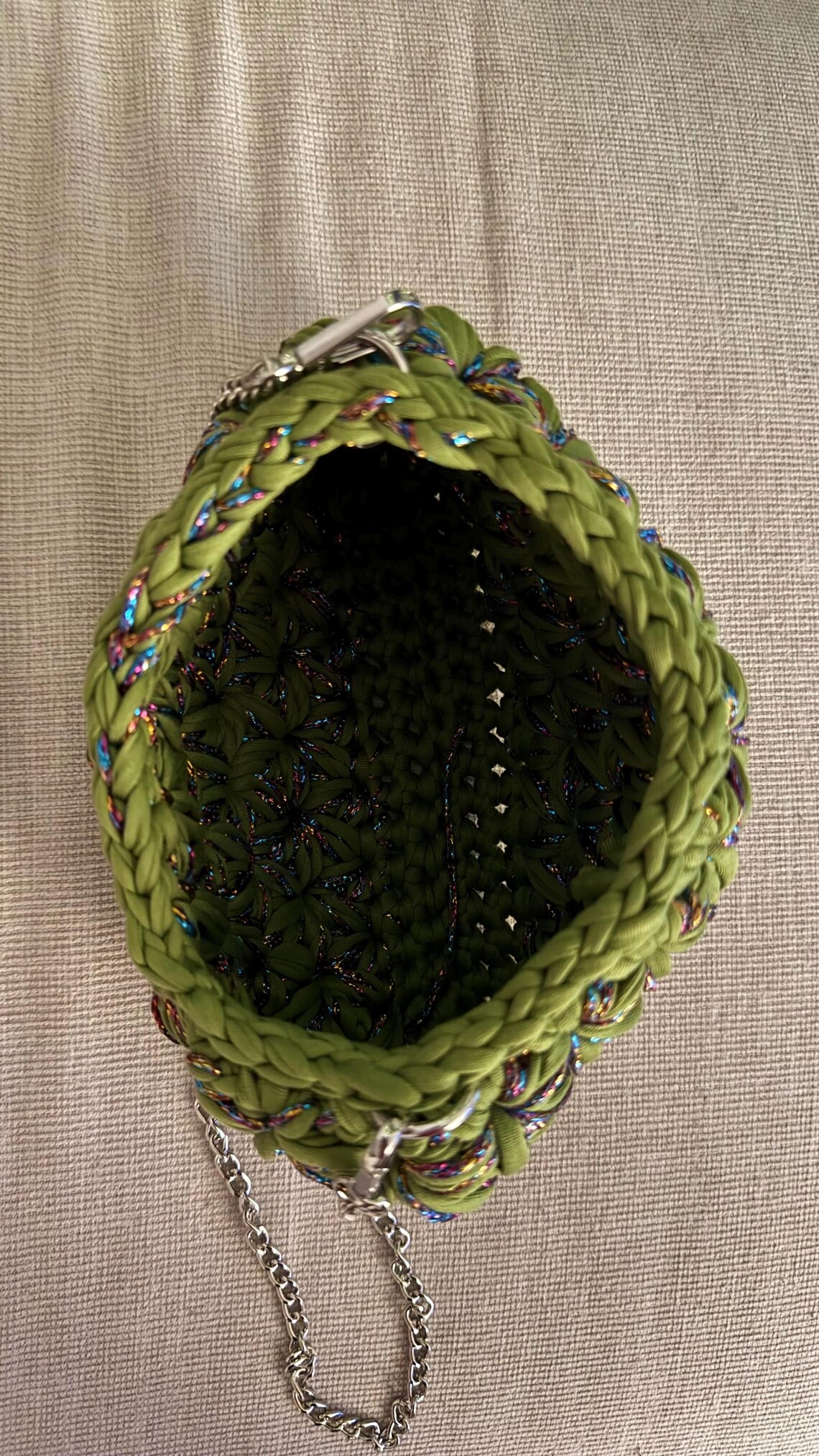 Avocado Green Shoulder Bag, detail view