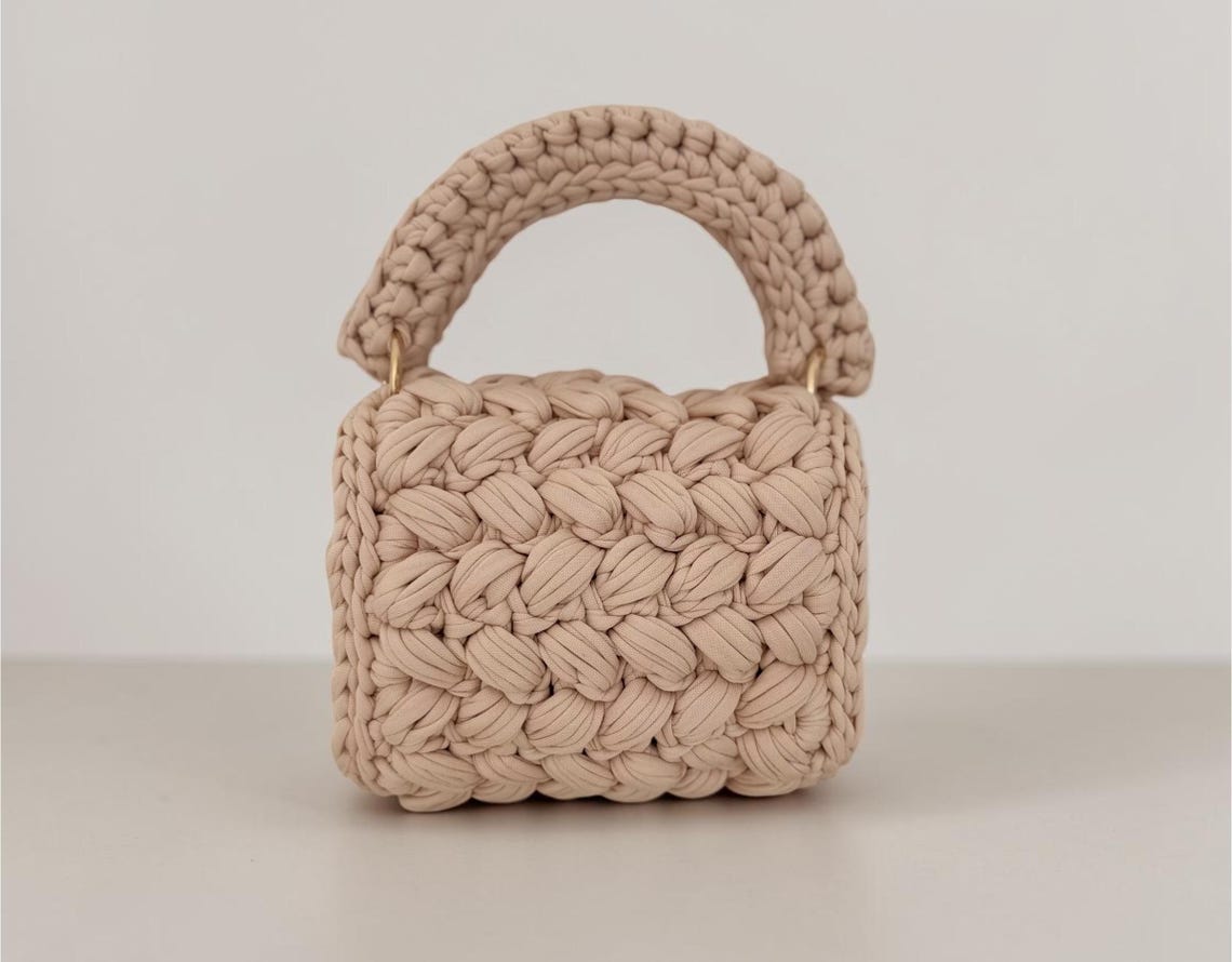 Beige Chunky Mini Bag, side view