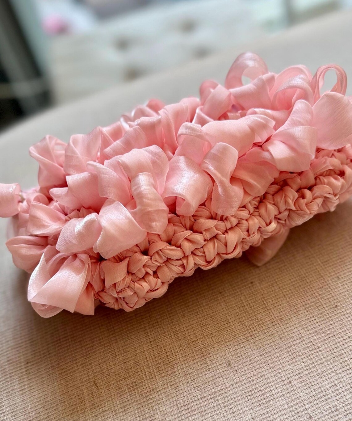 Blush Organza Mini Bag, detail view