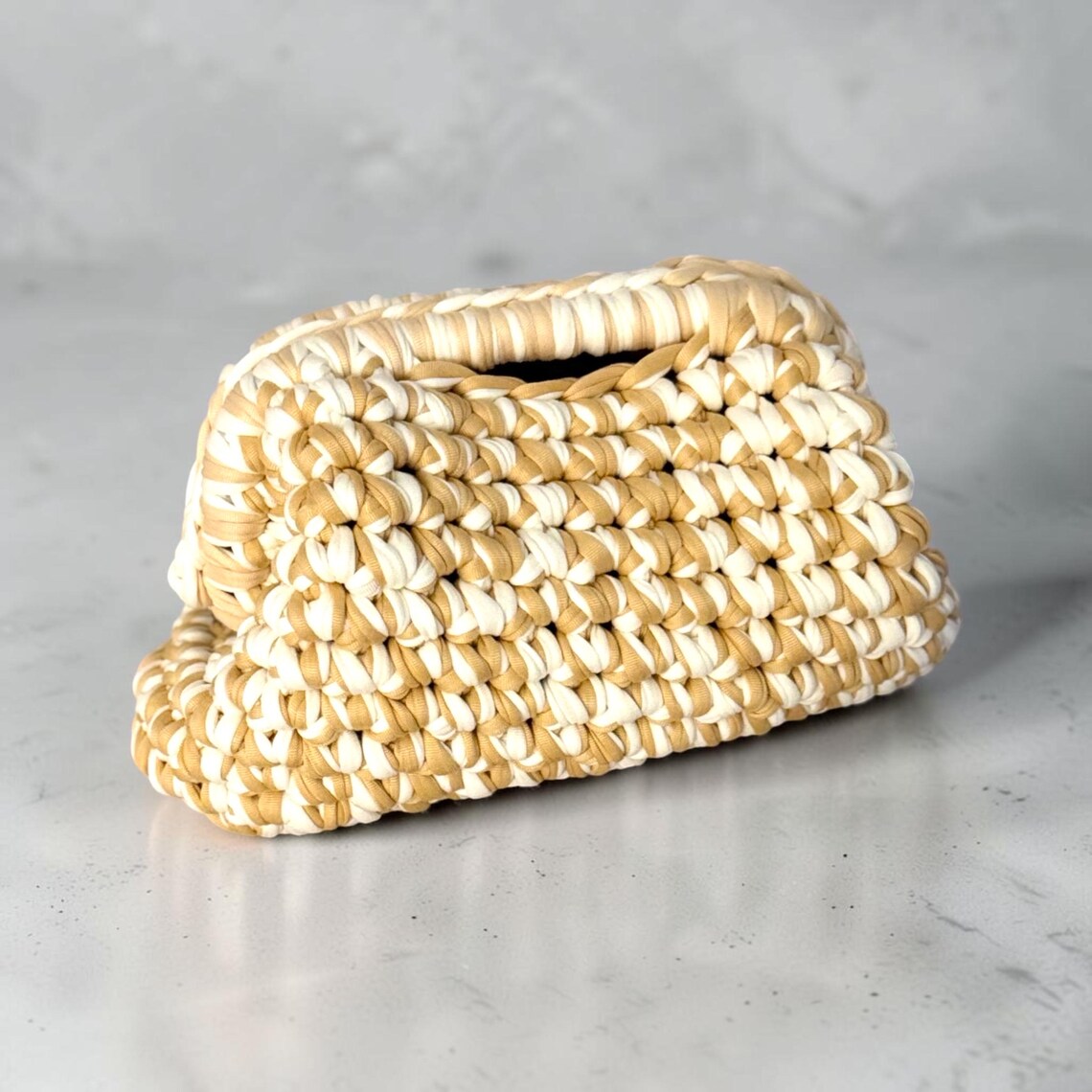 Camel Ivory Clutch, side view