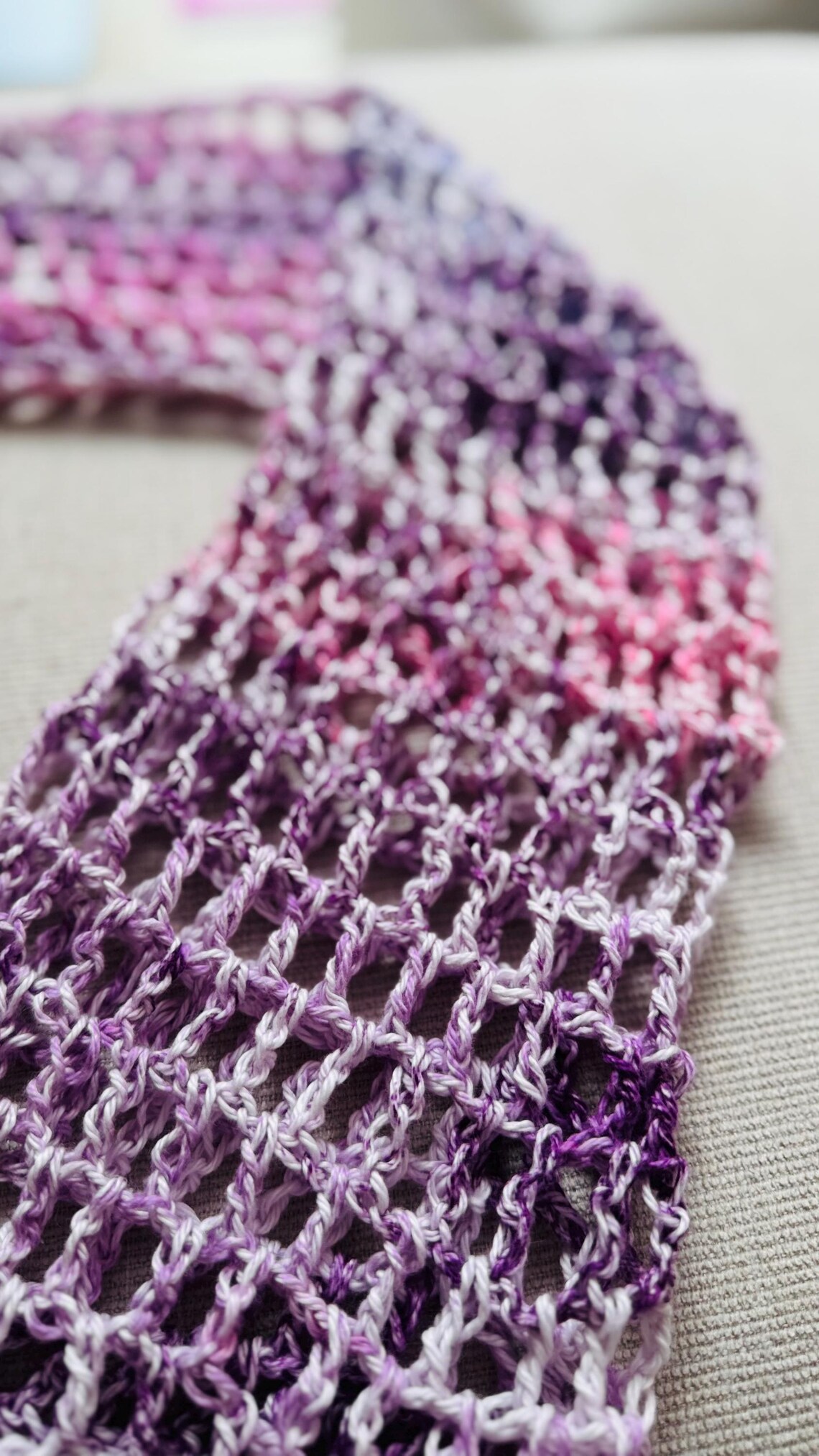 Crochet Mesh Shrug, detail view