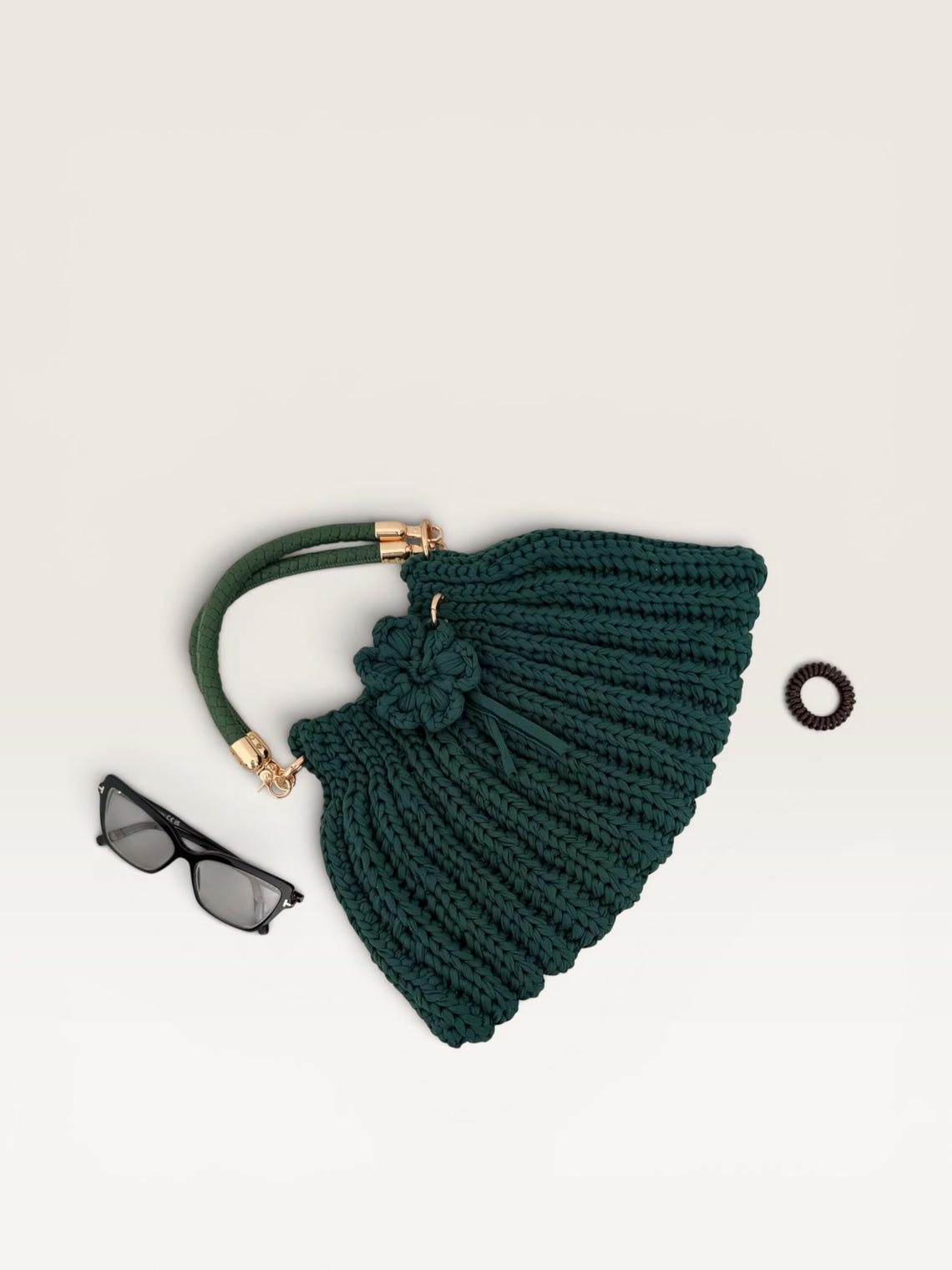 Forest Green Handbag, side view