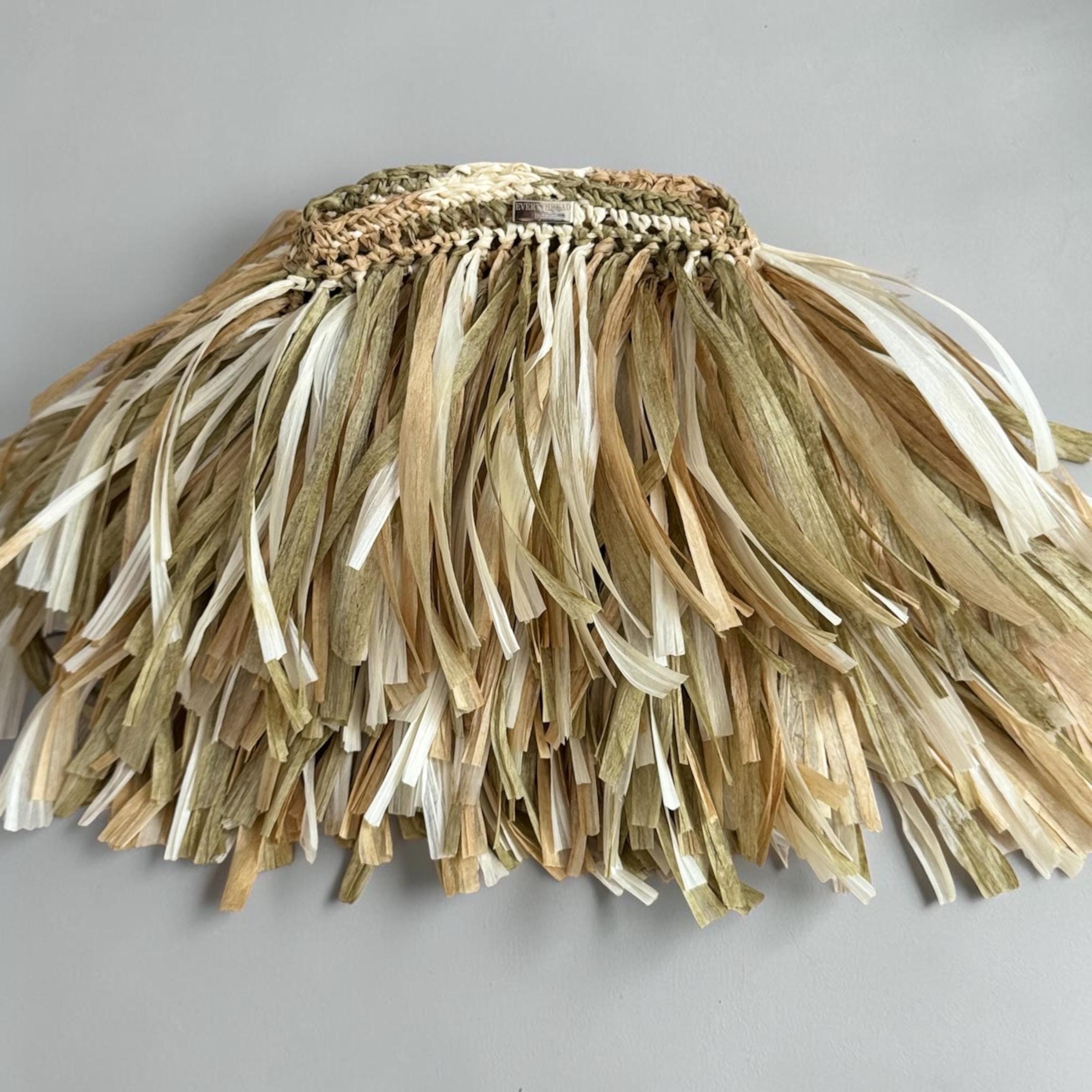 Layered Raffia Fringe Bag, texture detail