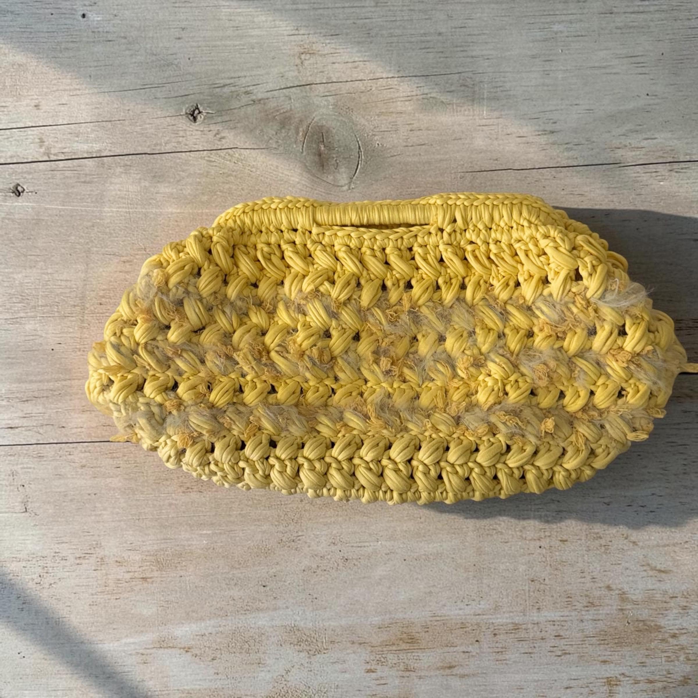 Lemon Floral Statement Bag, texture detail
