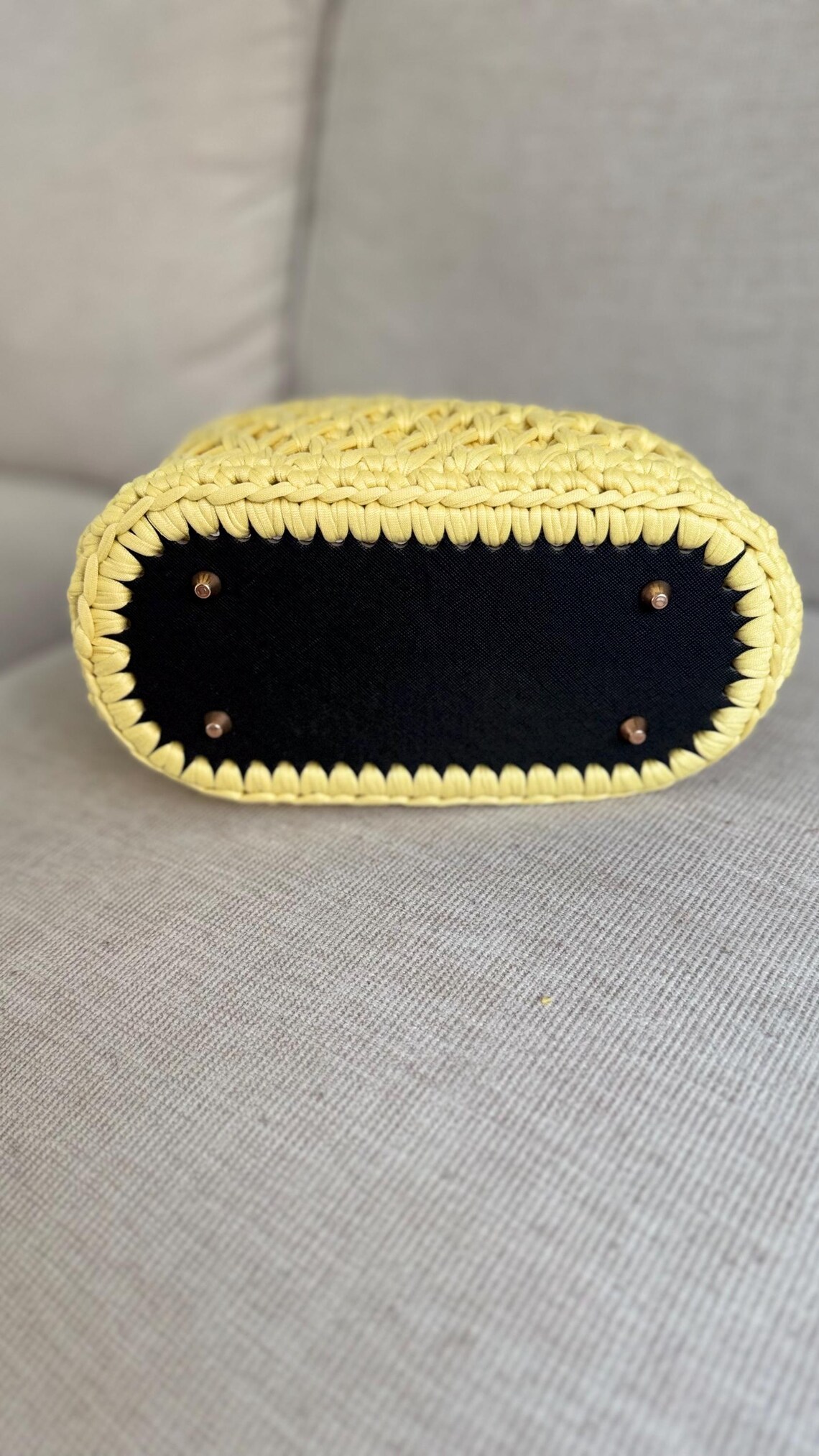 Lemon Yellow Tote, detail view
