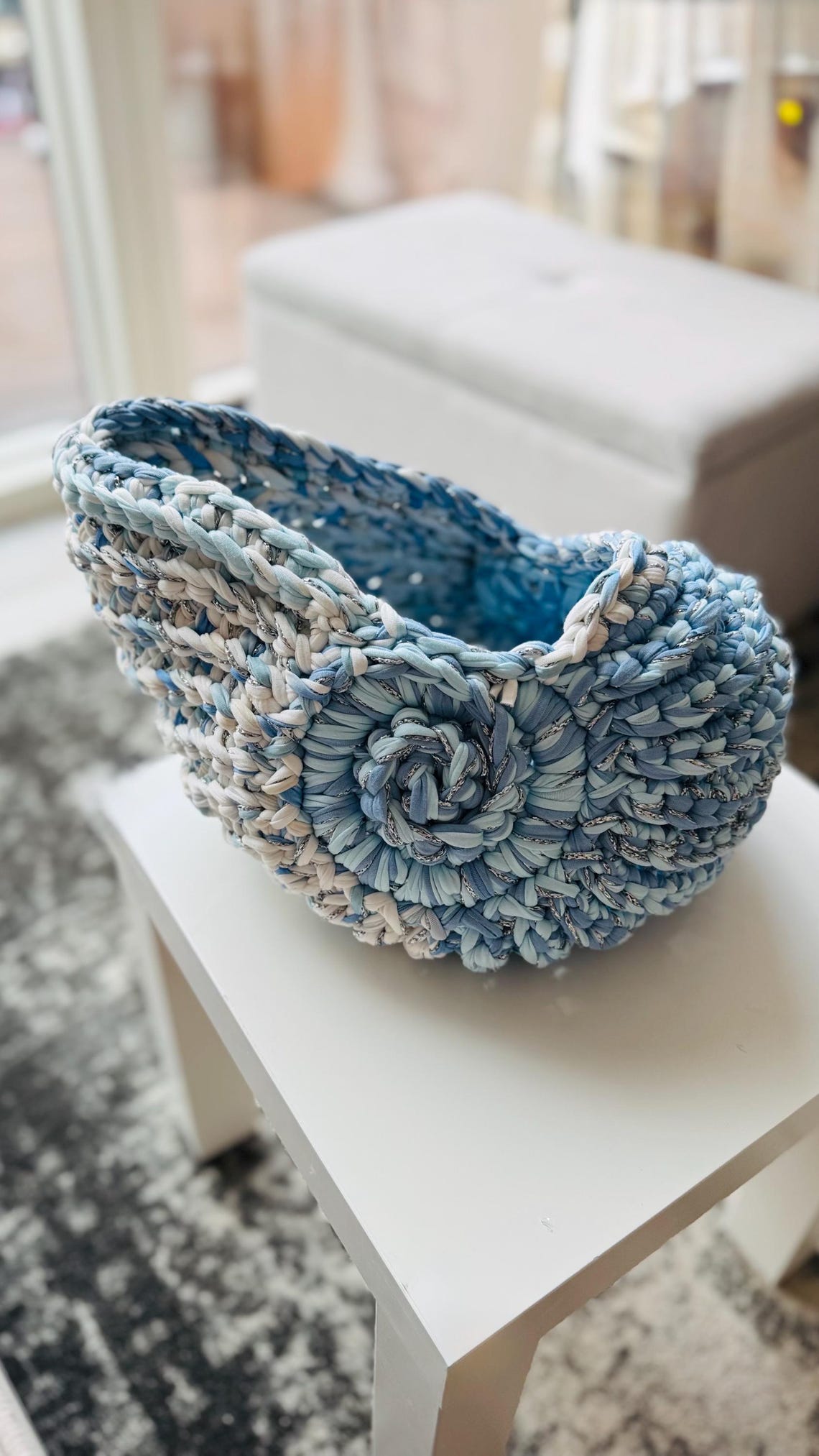 Seashell Storage Basket, side view