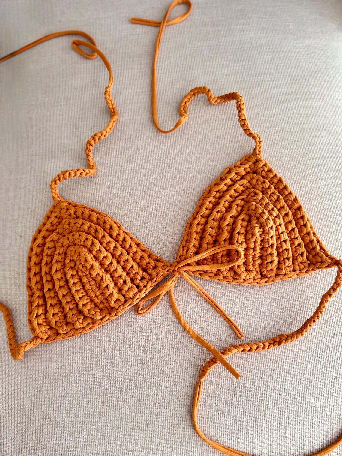 Turmeric Bikini Top, side view